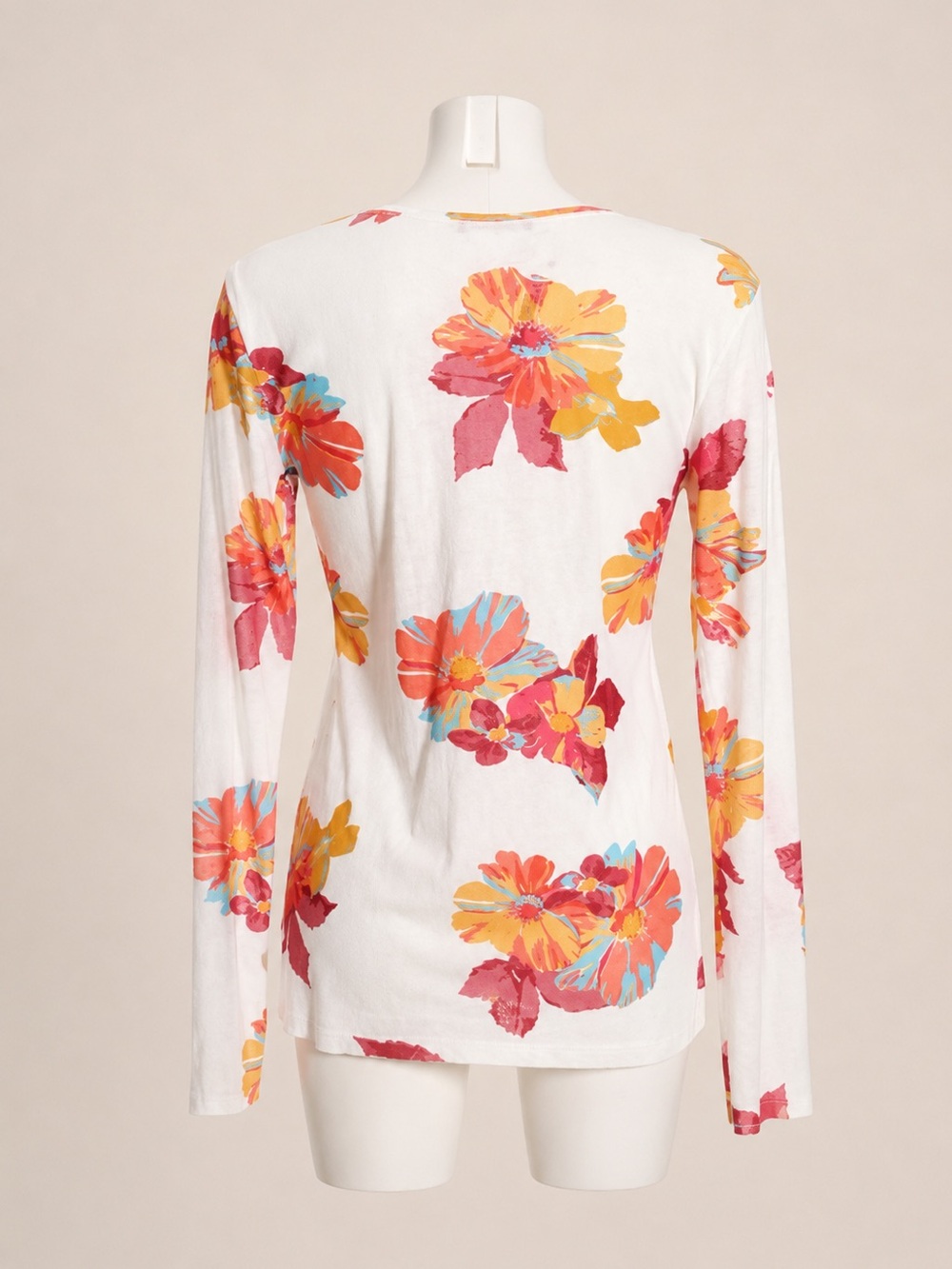 Zara long sleeve sheer top. White with beautiful floral pattern. Medium - Picture 2 of 7